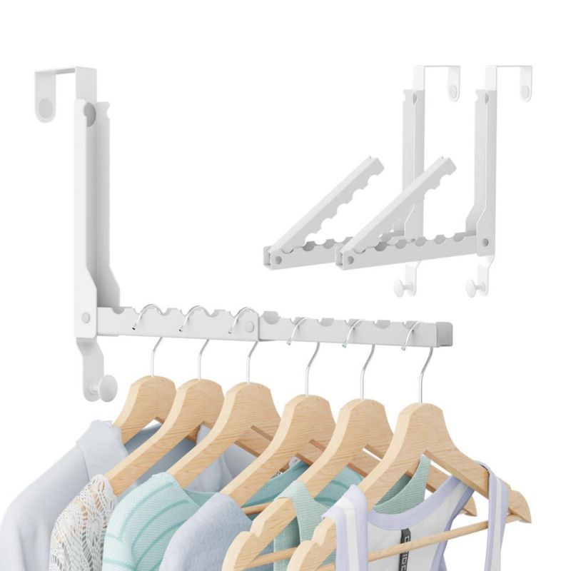 Ganchos para colocar sobre la puerta WLCSNG 11 soportes blanco pack de 2