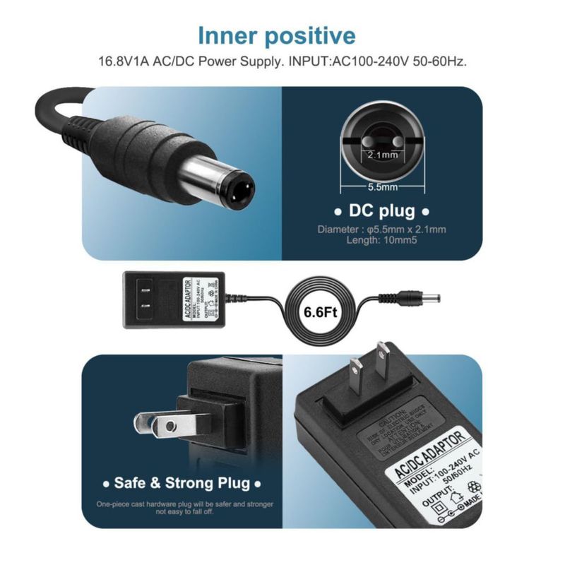 Adaptador de Carga ycwwzzh 16.8V 1A para Pistola de Masaje