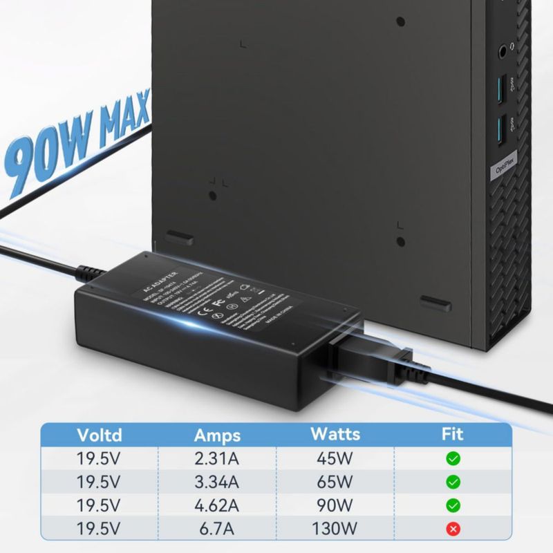 Cargador para laptop Verful LA90PM111 de 90 W para Dell Inspiron