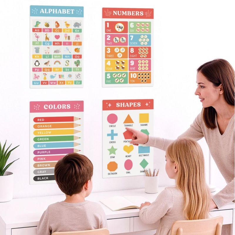 Pósters educativos ZICOTO: 16 carteles de aprendizaje para niños pequeños