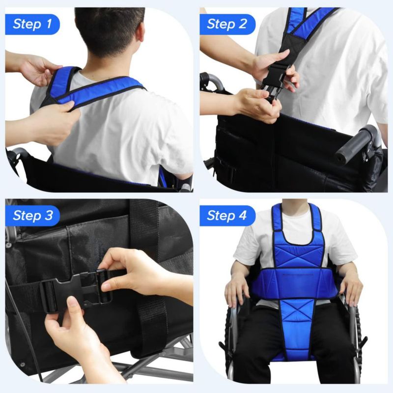Cinturón de Seguridad para Silla de Ruedas YHK Chaleco Acolchado Ajustable