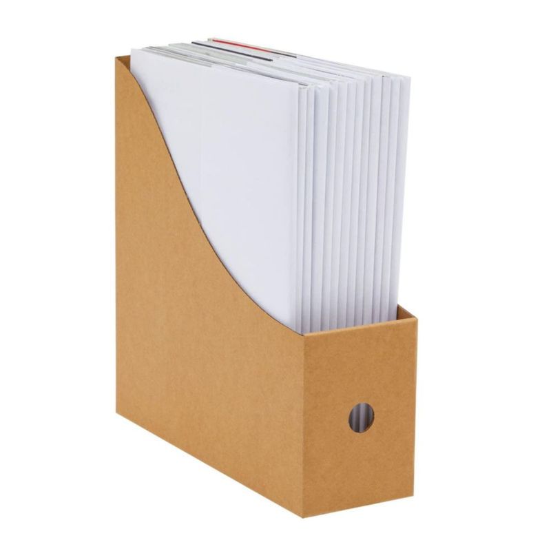 Porta Revistas de Cartón Corrugado Juvale 26 × 27 × 8 cm – Pack de 8 – Marrón