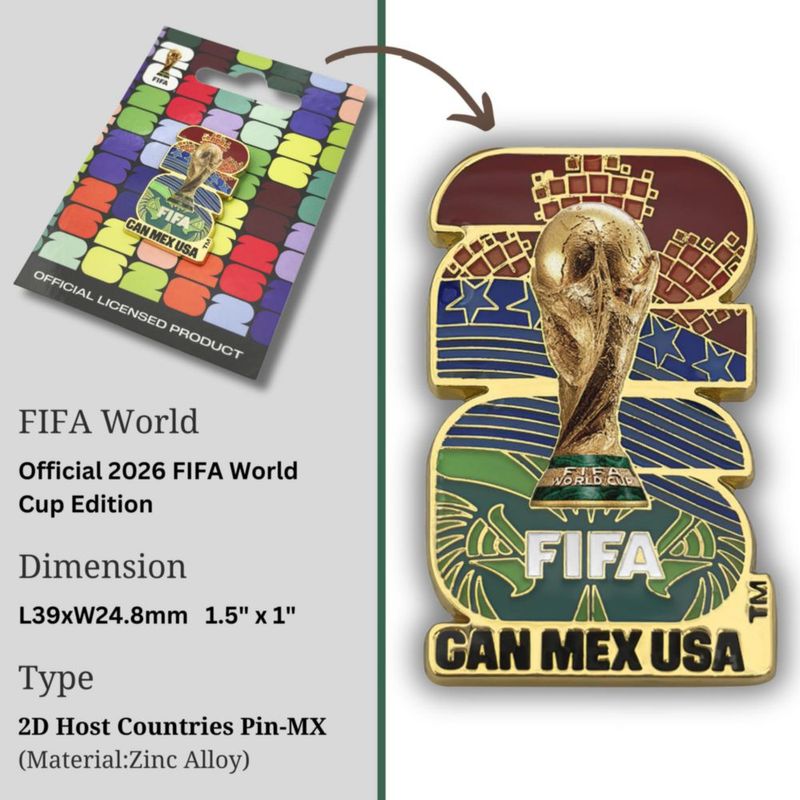 Pin conmemorativo Wagon International FIFA World Cup 2026 de zinc 39 mm