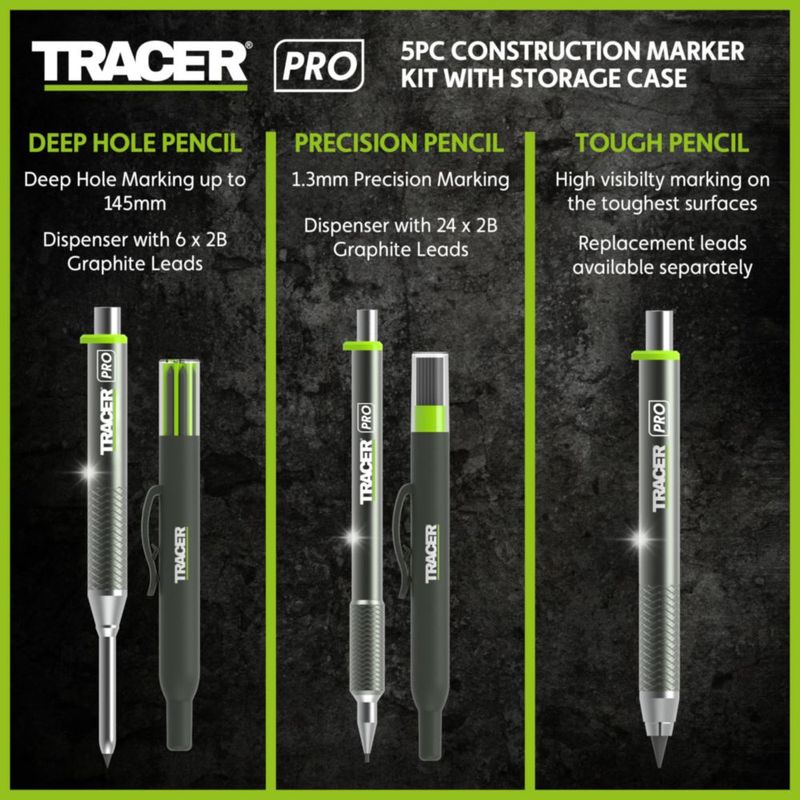 Kit de Carpintería Tracer Pro de Aluminio 5 piezas