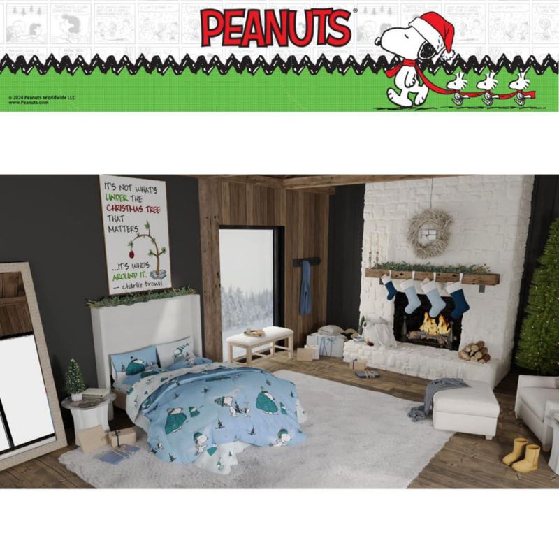 Juego de cama Franco Queen 7 piezas Snoopy Puffer Holiday