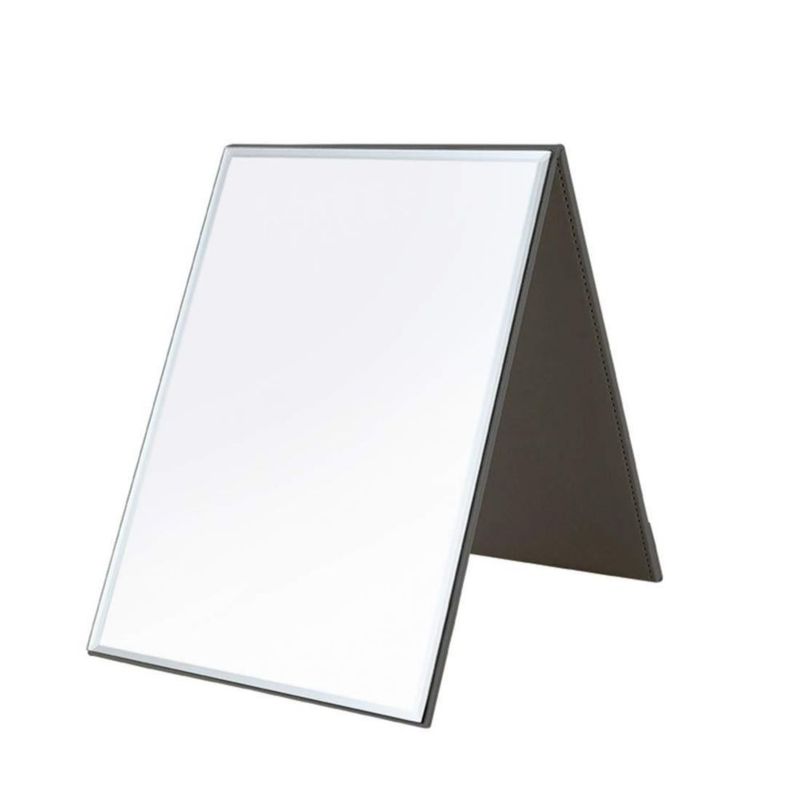 Espejo plegable de cuero PU Zcooooool 17 x 13 cm con vidrio HD