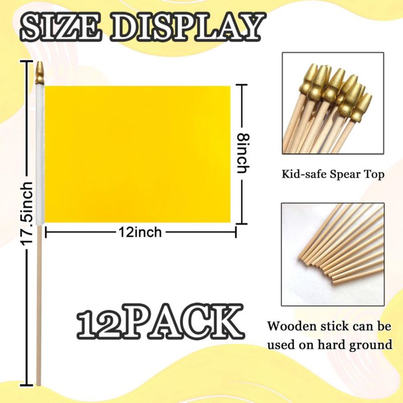 Banderas WEITBF 12 piezas 20 × 30 cm amarillas para sublimación DIY