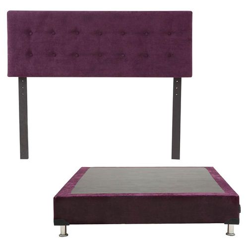 Cabecera Queen Size Dicasa Bilbao Morado + Box Dicasa Velvet CZD