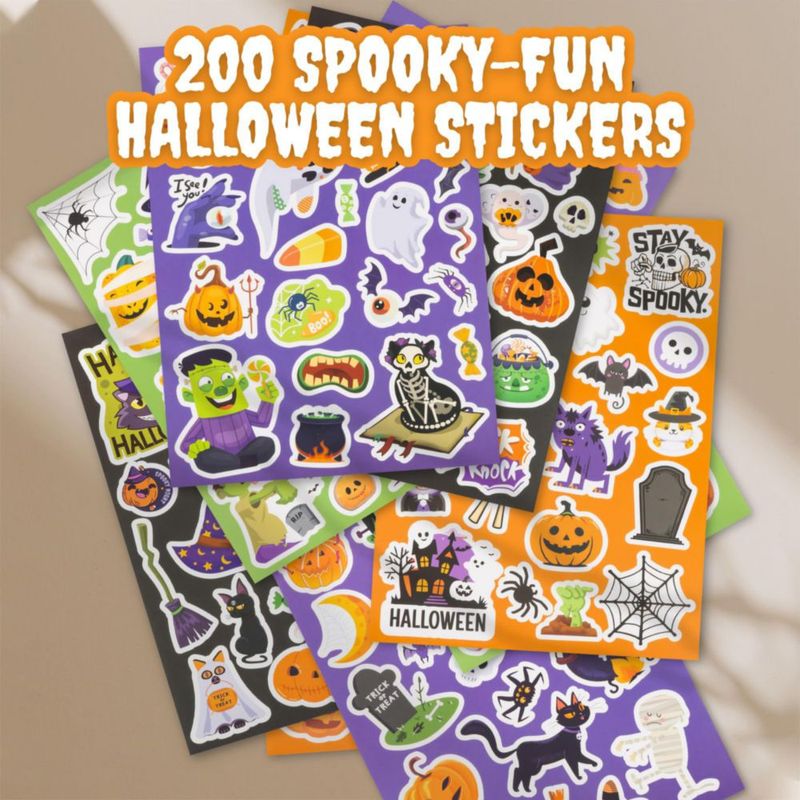 Pegatinas ZICOTO Halloween 200 piezas Vinilo Impermeable