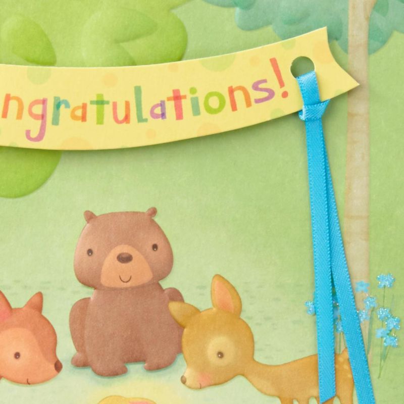 Tarjeta de Baby Shower Hallmark 13 cm Animales del Bosque