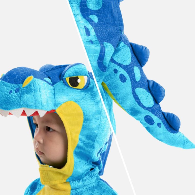 Spooktacular Creations Disfraz de Dinosaurio T.rex para Halloween – Conjunto Completo con Capucha Mono Cola Botines y Huevo de Tela para Niños