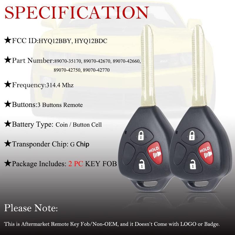 Control Remoto MechanMagic para Toyota 4Runner RAV4 y Yaris – Chip G