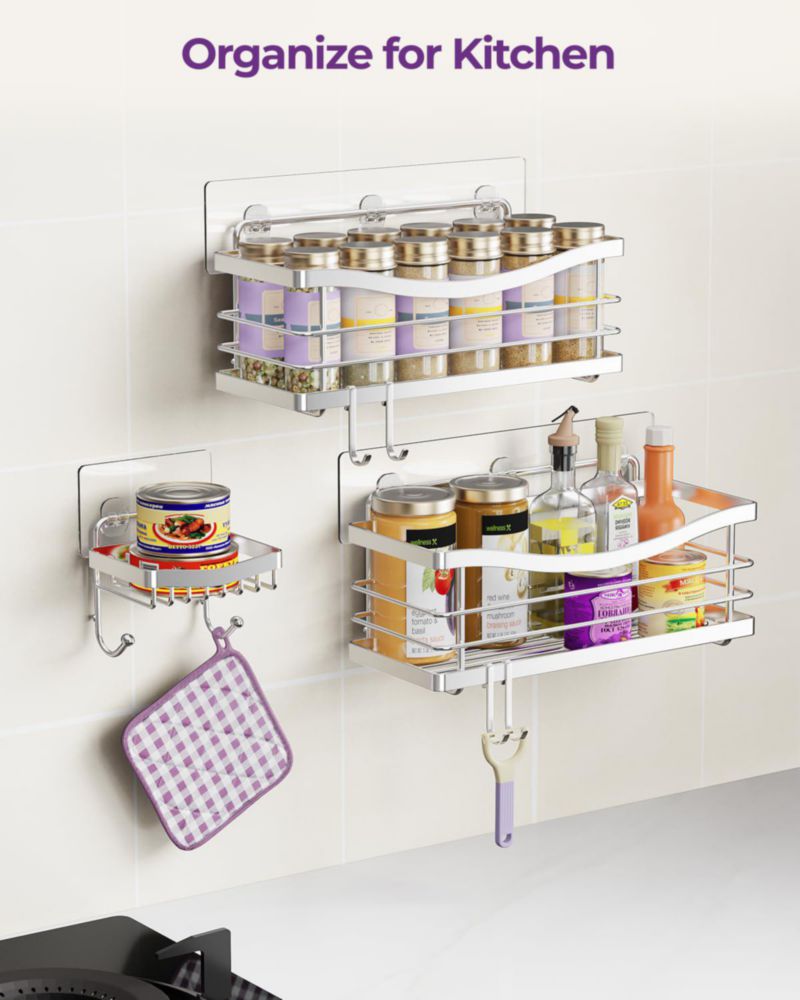 Organizador de Ducha ODesign 3 Unidades Acero Inoxidable Antióxido Plateado