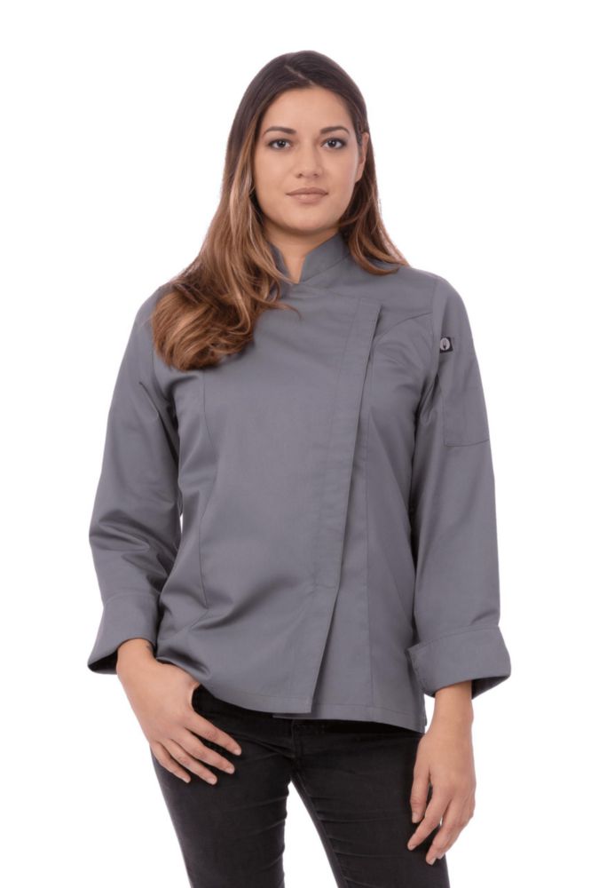 Chaqueta de Chef para Mujer Chef Works Lansing Gris Talla XX-Large