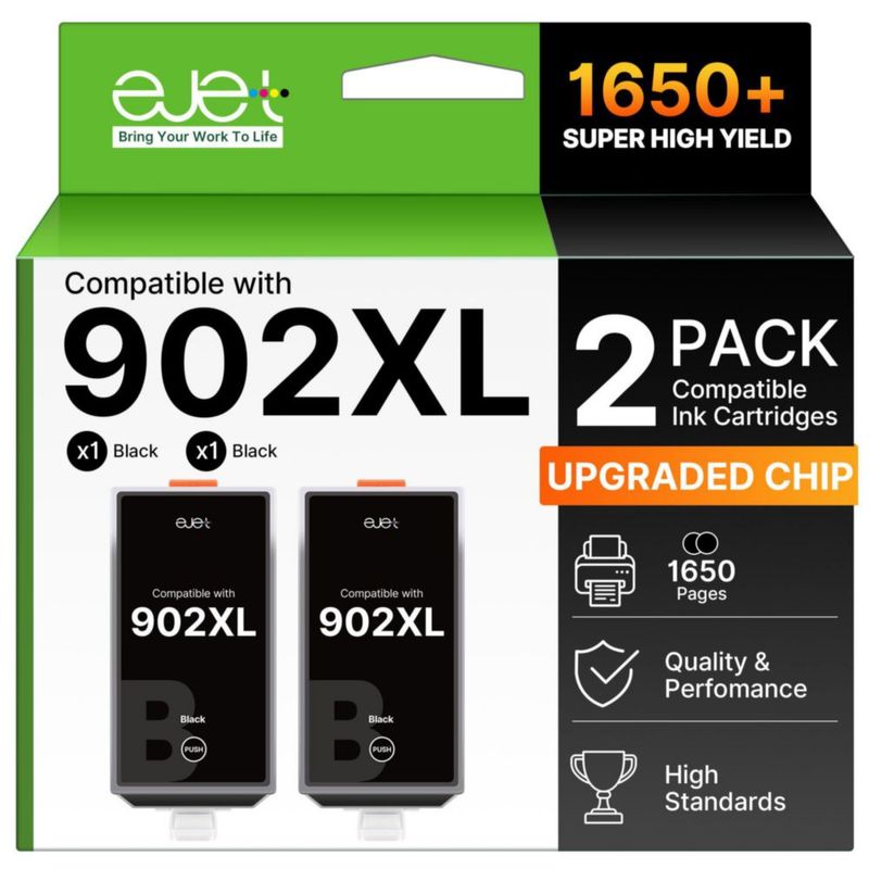 Cartuchos de tinta ejet 902XL negro 2 unidades