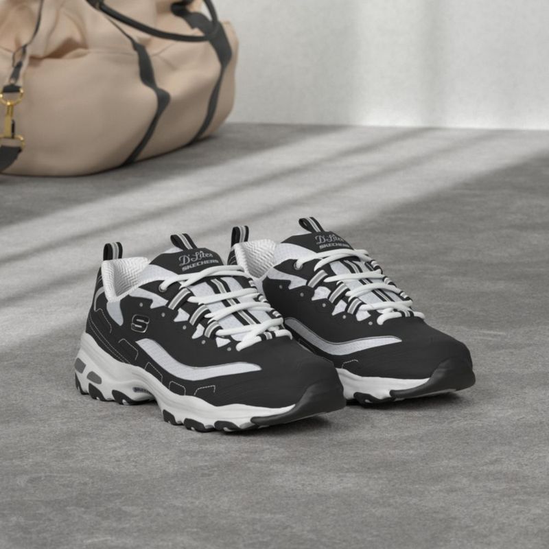 Zapatillas Skechers D'lites – Me Time negro/blanco talla 7.5 ancha