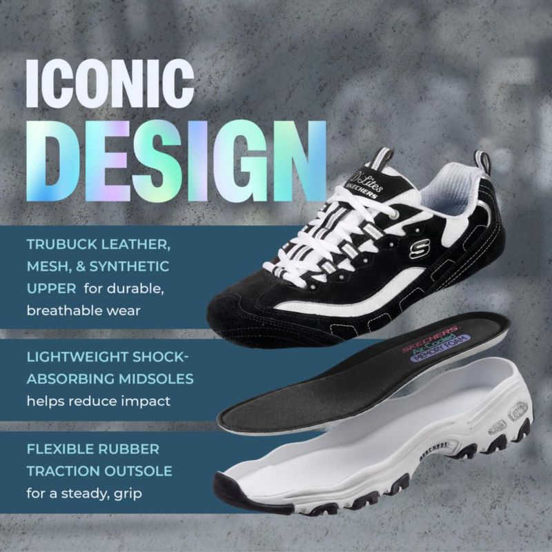 Zapatillas Skechers D'lites – Me Time negro/blanco talla 7.5 ancha