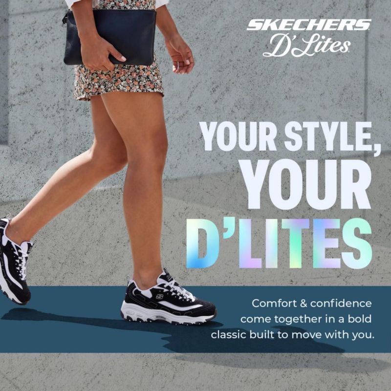 Zapatillas Skechers D'lites – Me Time negro/blanco talla 7.5 ancha