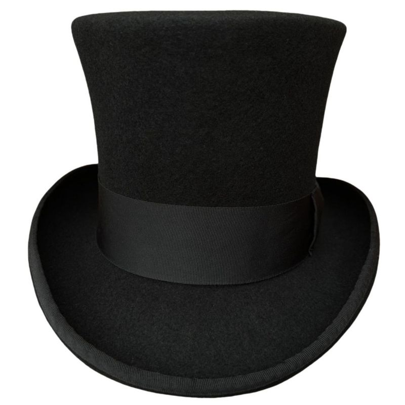 Sombrero de Copa Hanshow Negro de Lana 18 cm (7 5/8 pulg.)