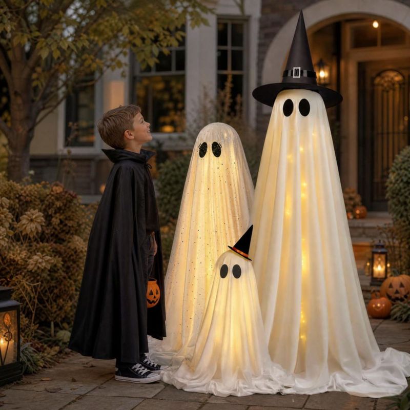Fantasmas Iluminados VersaCharm Pack de 3 con Temporizador y Control Remoto