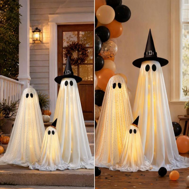 Fantasmas Iluminados VersaCharm Pack de 3 con Temporizador y Control Remoto
