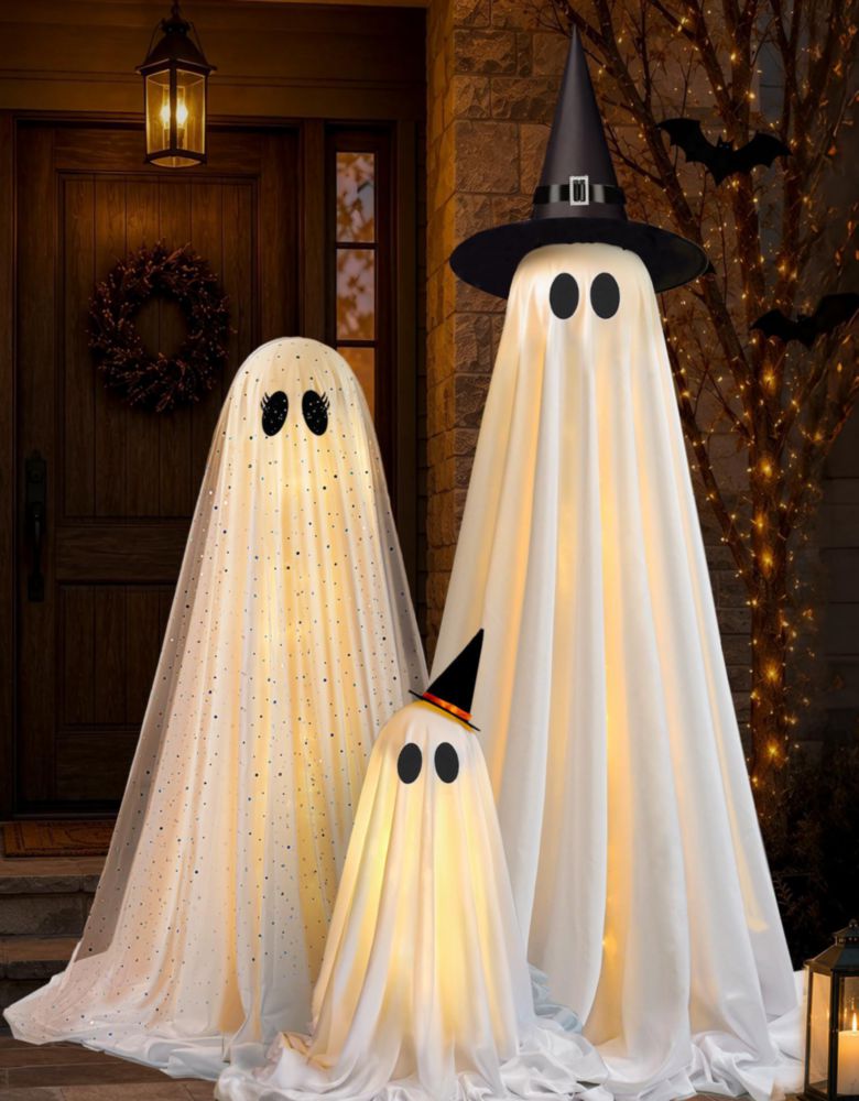 Fantasmas Iluminados VersaCharm Pack de 3 con Temporizador y Control Remoto