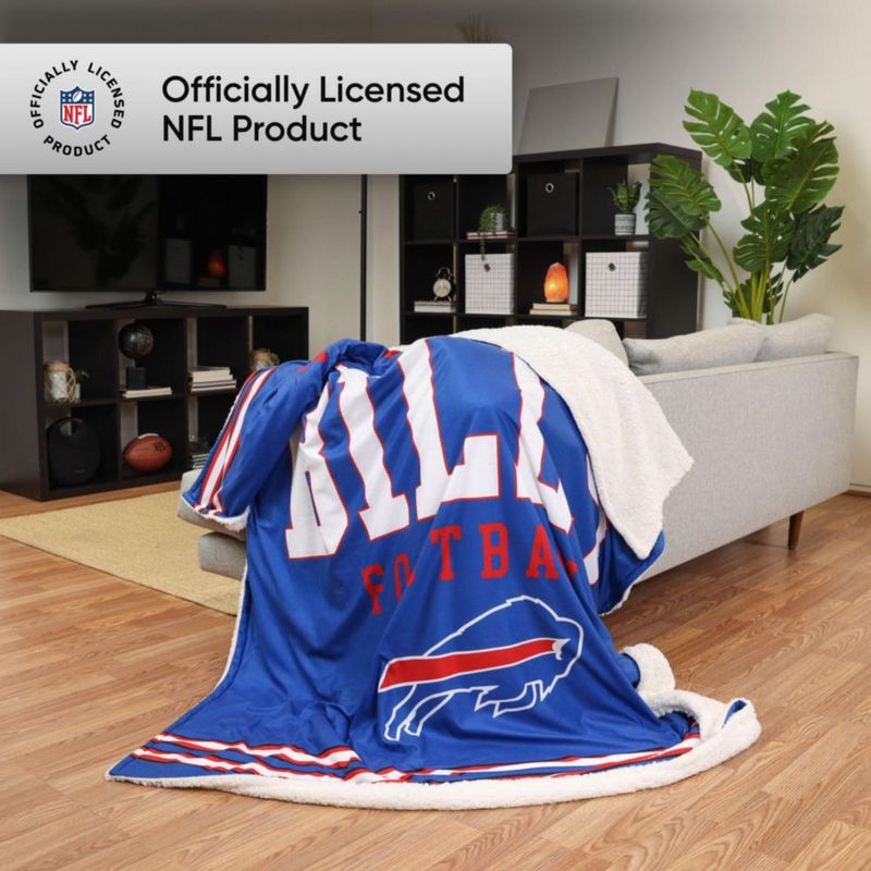 Manta de Sherpa FOCO Buffalo Bills 152 cm x 178 cm