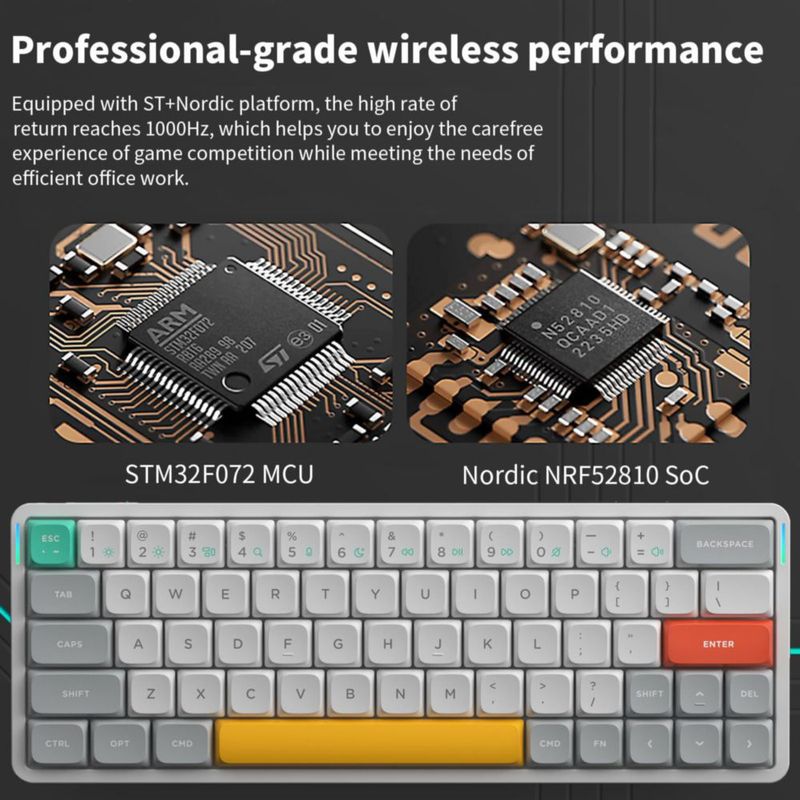 Teclado nuphy Air60 V2 inalámbrico 60 % Bluetooth 5.1 blanco
