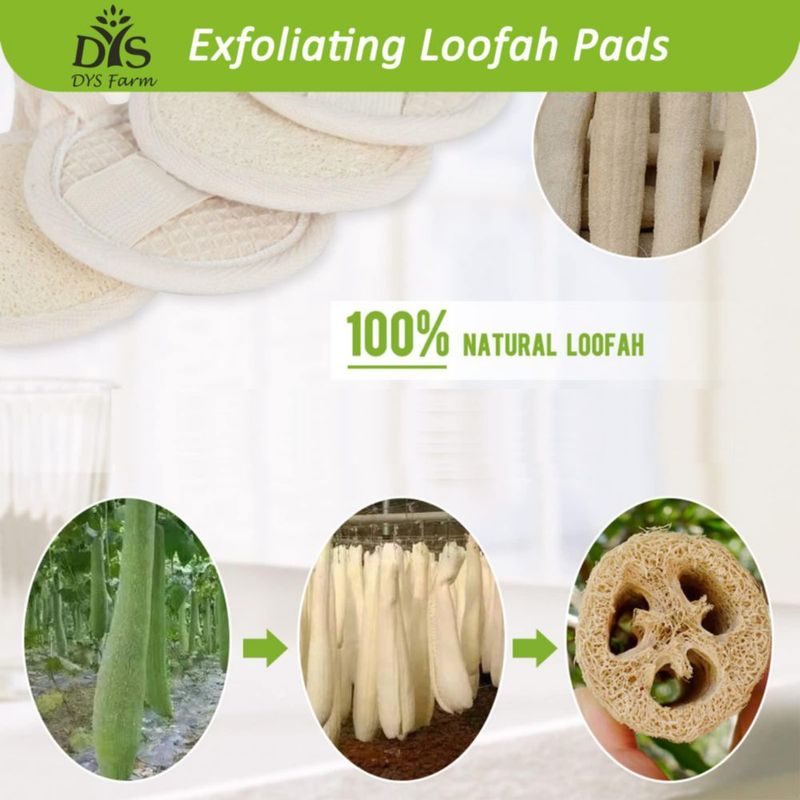 Almohadillas exfoliantes de lufa 6 unidades 8 cm natural