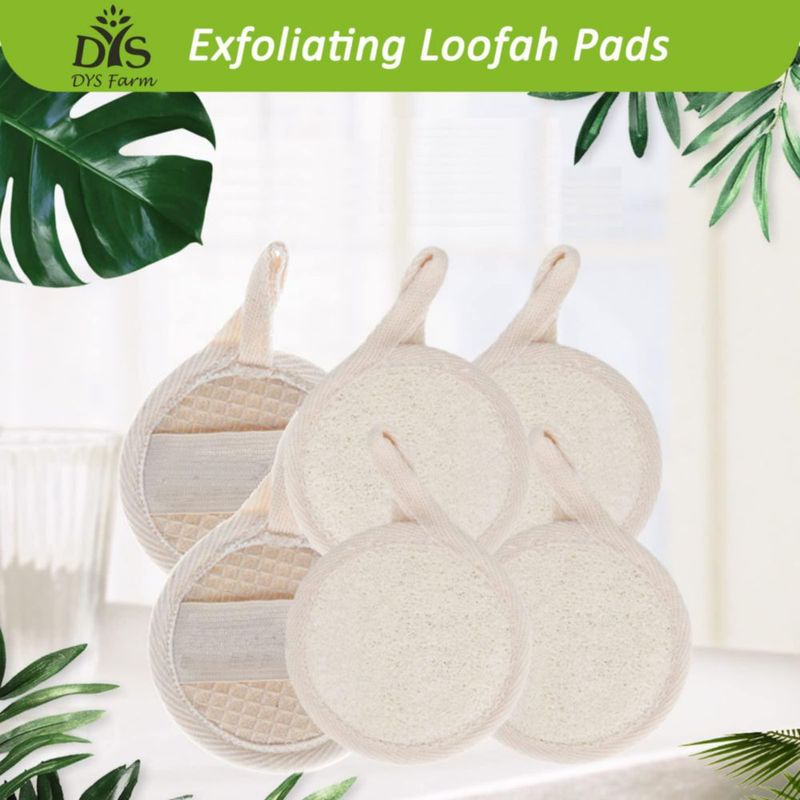 Almohadillas exfoliantes de lufa 6 unidades 8 cm natural