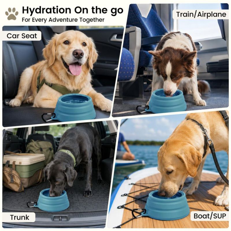 Cuenco plegable para perros OHMO de 1000 ml a prueba de derrames portátil