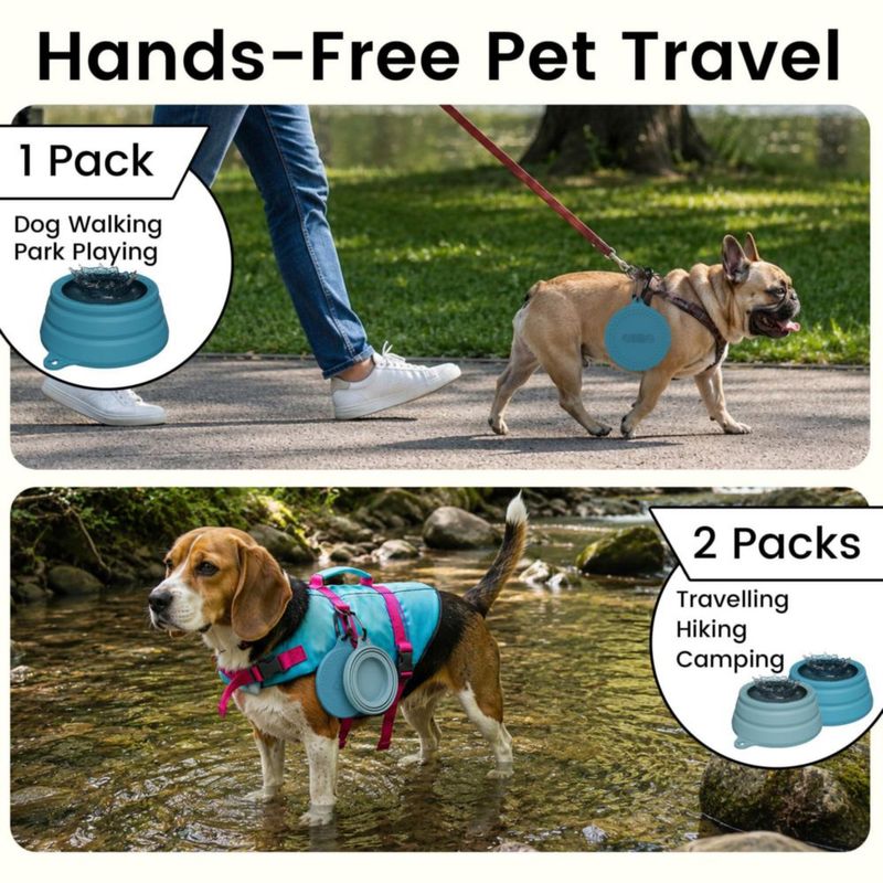Cuenco plegable para perros OHMO de 1000 ml a prueba de derrames portátil