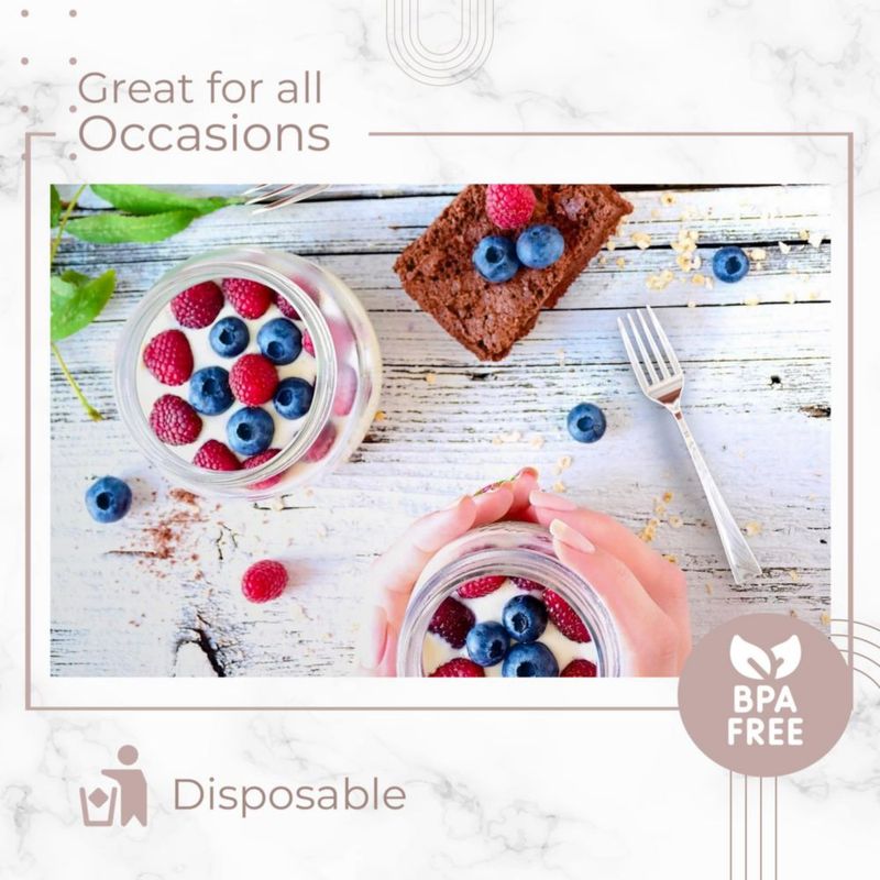 Tenedor Desechable Plateado Exquisite de 10 cm – Pack de 4800 unidades