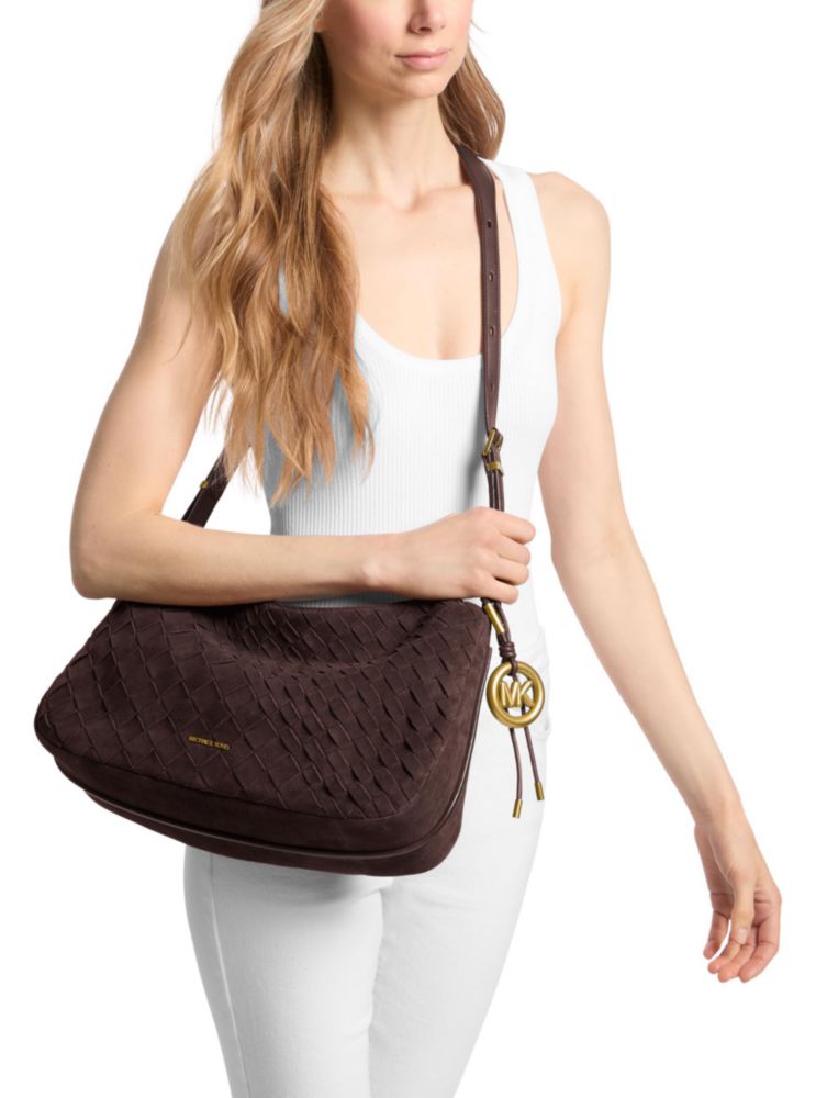 Bolso Michael Kors Nolita Mediano de Gamuza Chocolate