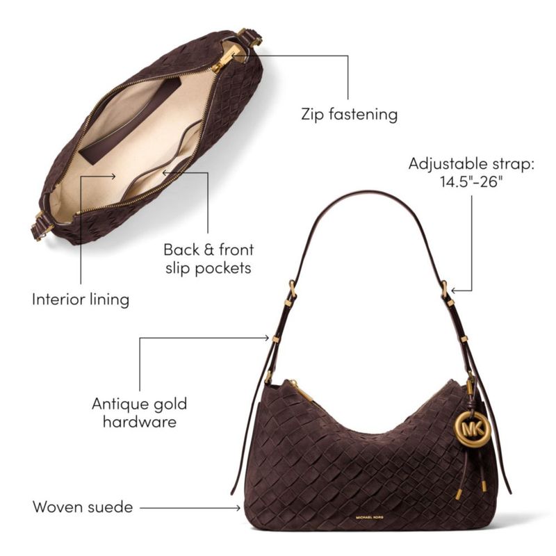 Bolso Michael Kors Nolita Mediano de Gamuza Chocolate