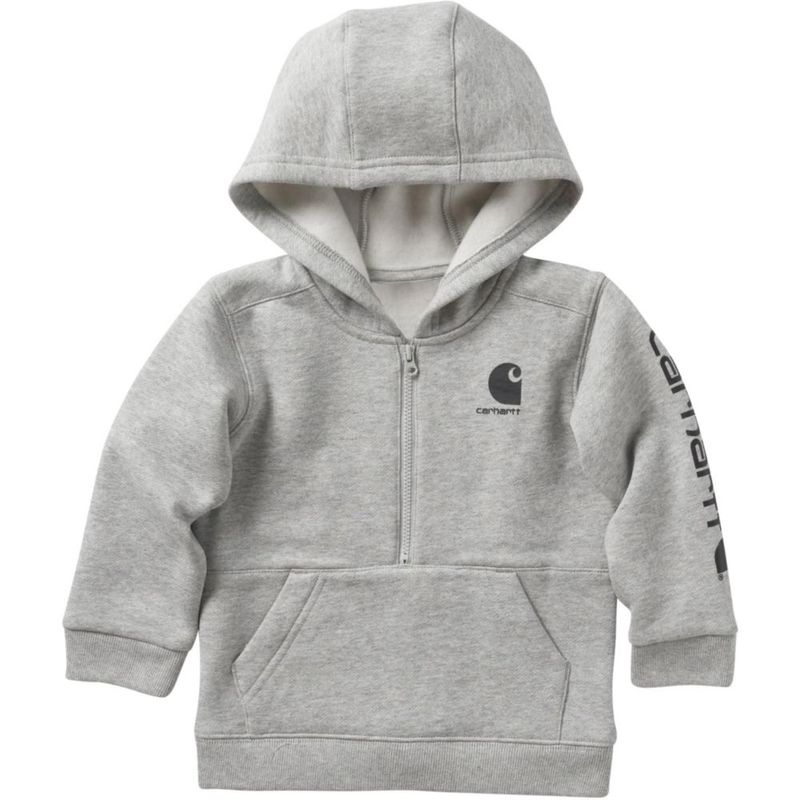 Sudadera Carhartt para bebé niño 9 meses gris jaspeado con media cremallera