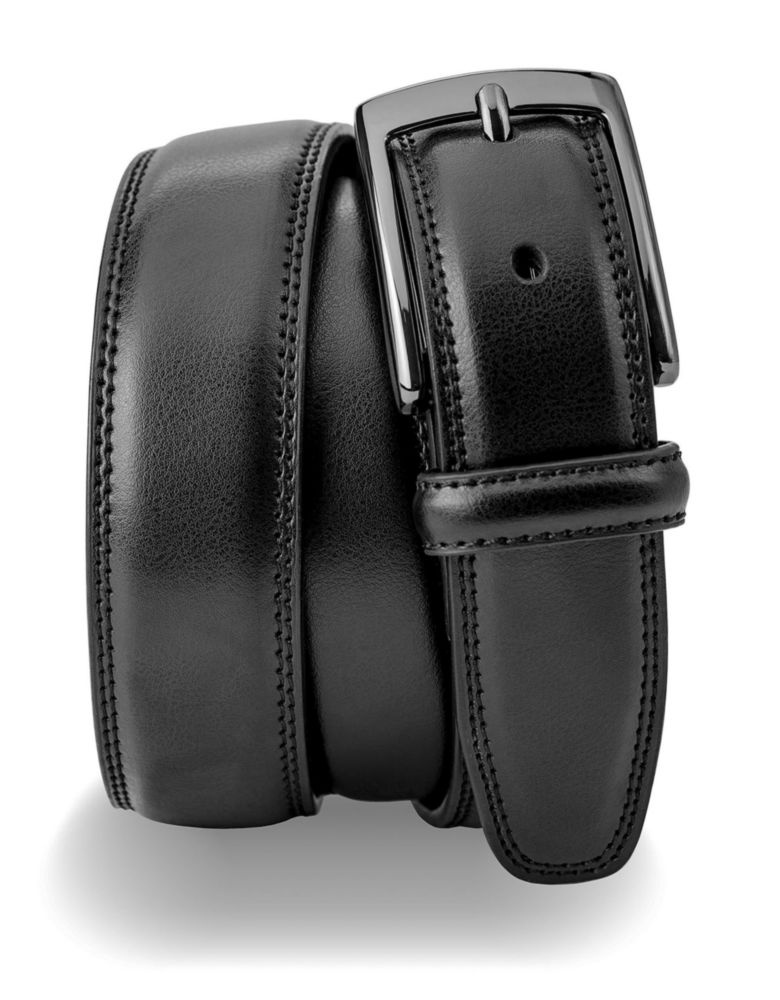 Cinturón MILORDE 86 cm Negro Cuero de Diseño Clásico
