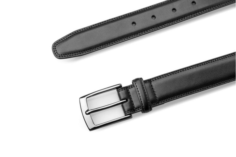 Cinturón MILORDE 86 cm Negro Cuero de Diseño Clásico