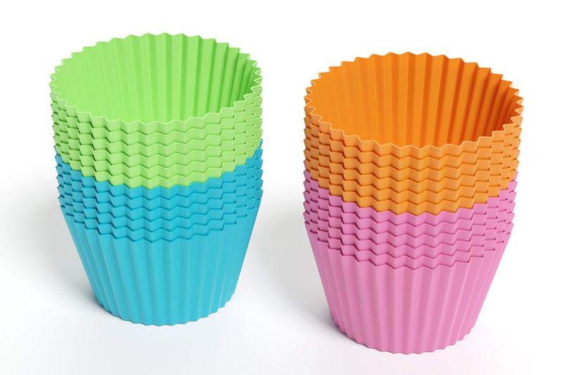Moldes de silicona para cupcakes Bakerpan pack de 24 antiadherentes