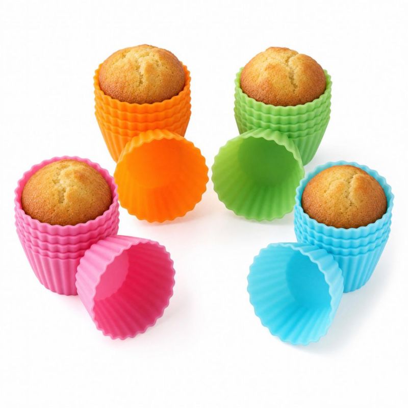 Moldes de silicona para cupcakes Bakerpan pack de 24 antiadherentes