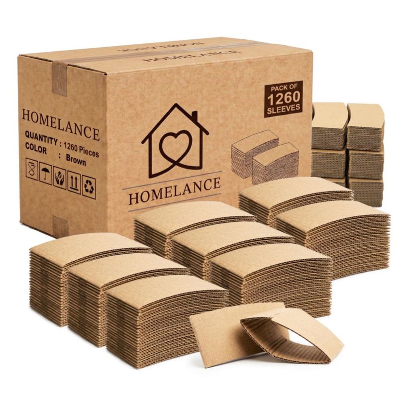Fundas de papel kraft para café Homelance 1260 unidades color marrón reciclables