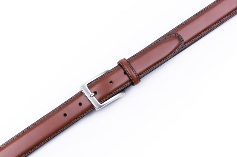 Cinturón MILORDE de Cuero 91 cm Marrón Talla 36 (Cintura 34)