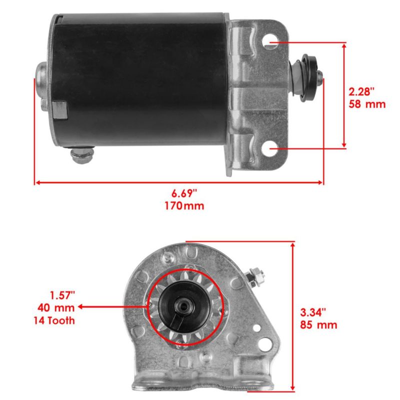 Motor de arranque Caltric 170 mm 14 dientes engranaje mejorado