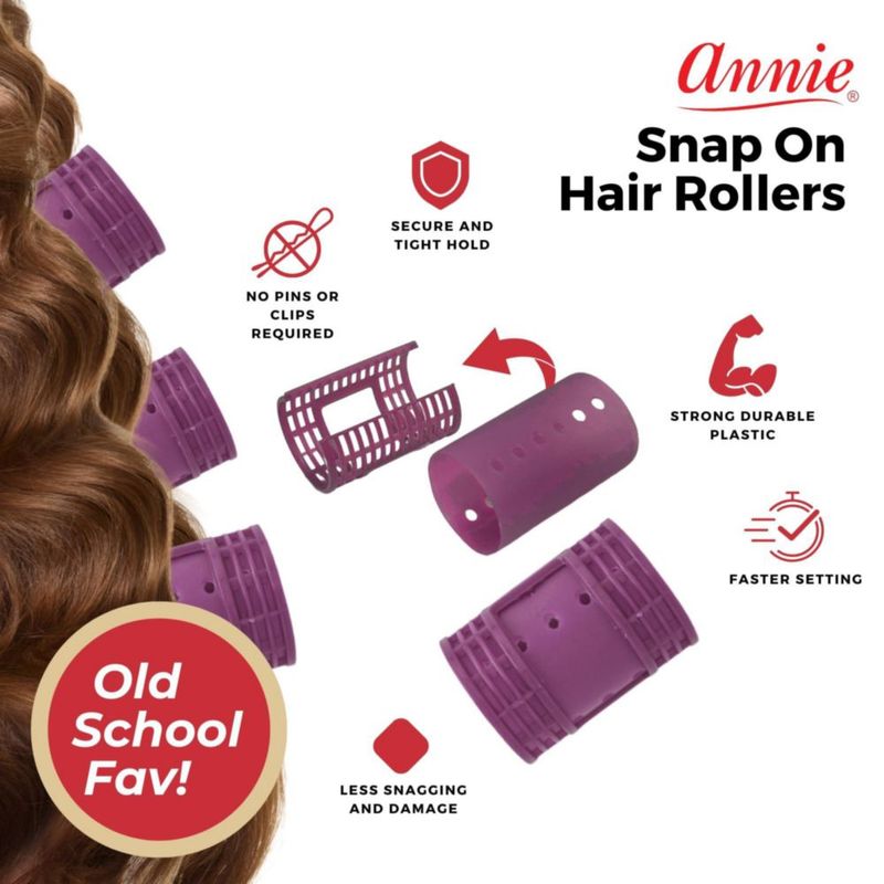 Rulos magnéticos Annie 44 cm púrpura - juego de 6