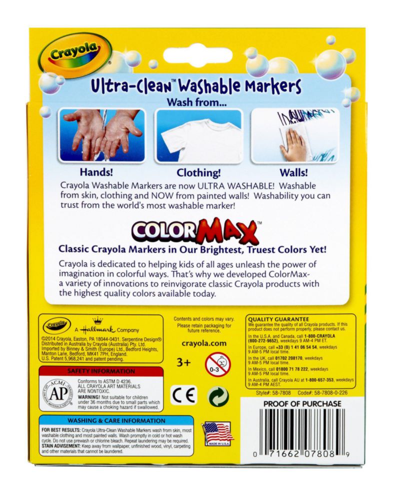 Marcadores Crayola lavables Broad Point Classic paquete de 8