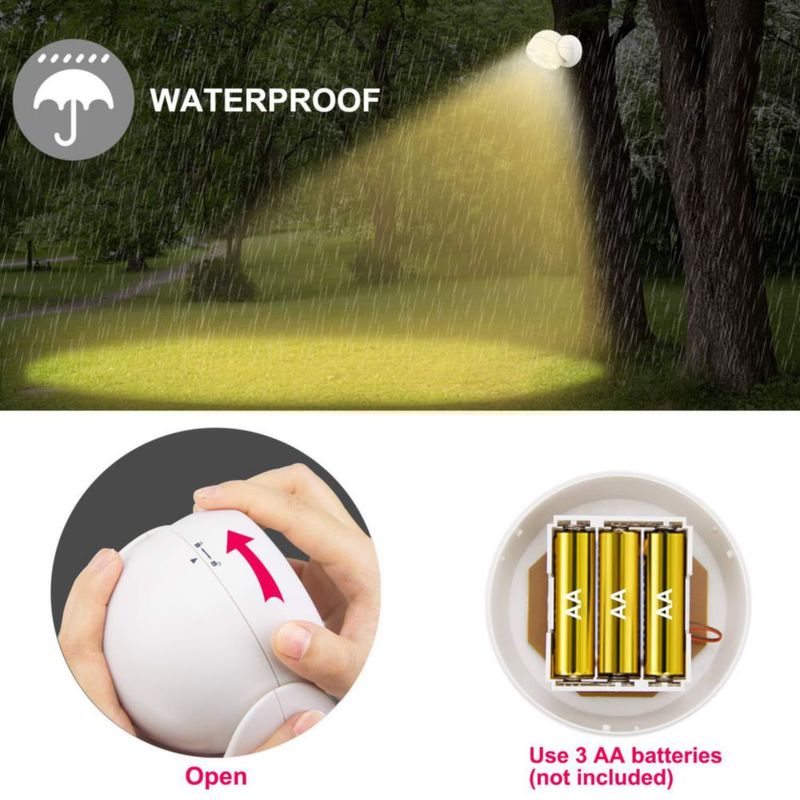 Luz sensor de movimiento HONWELL inalámbrica impermeable de 200 lm