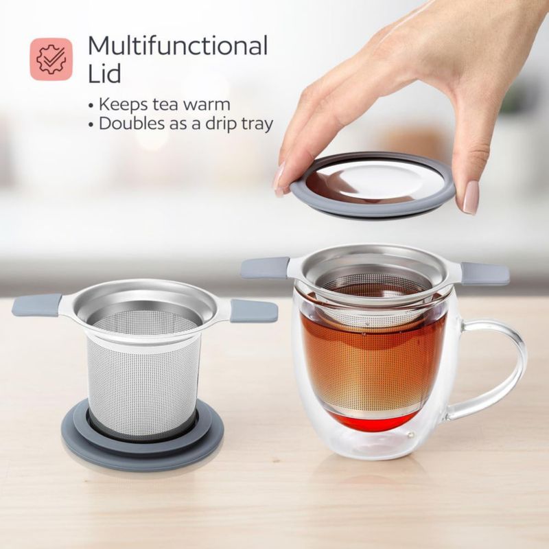 Infusor de té GoodCups con colador de malla de 136 cm y tapa