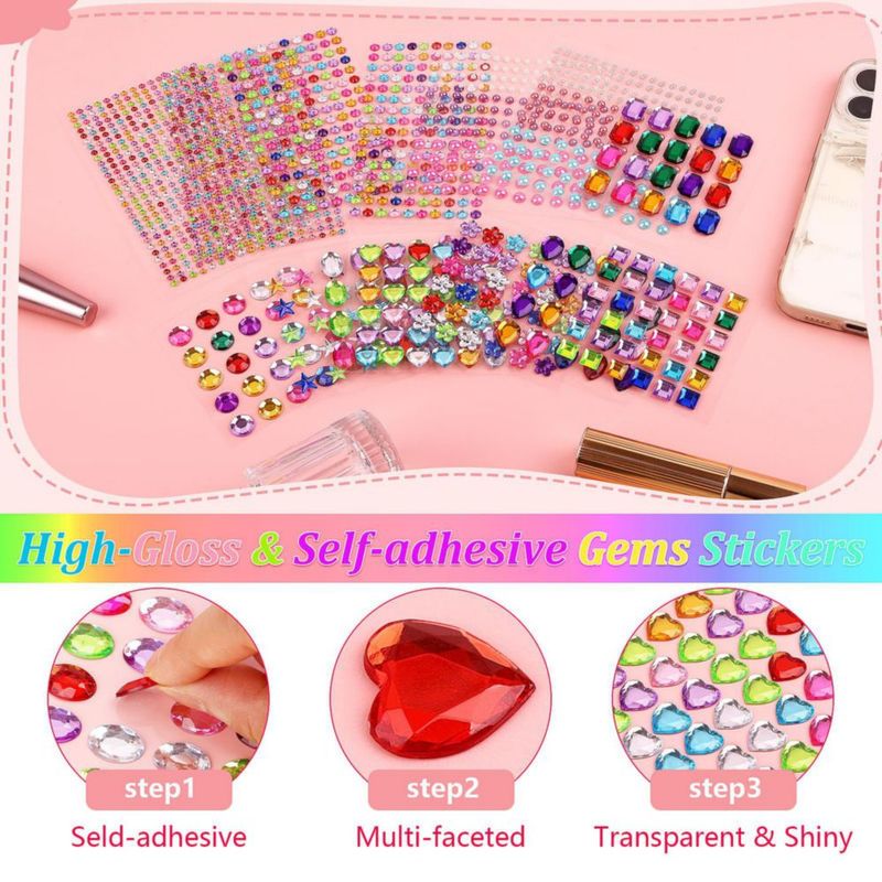 Pegatinas de strass Hoiny 1782 piezas autoadhesivas