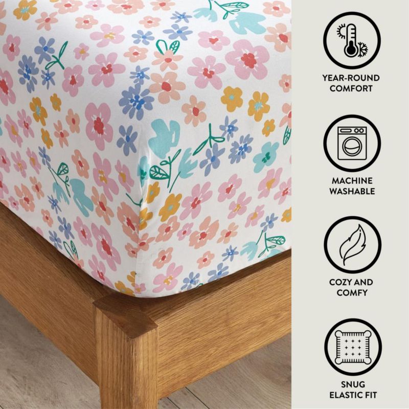 Juego de sábanas Heritage Kids Twin con estampado floral pequeño multicolor