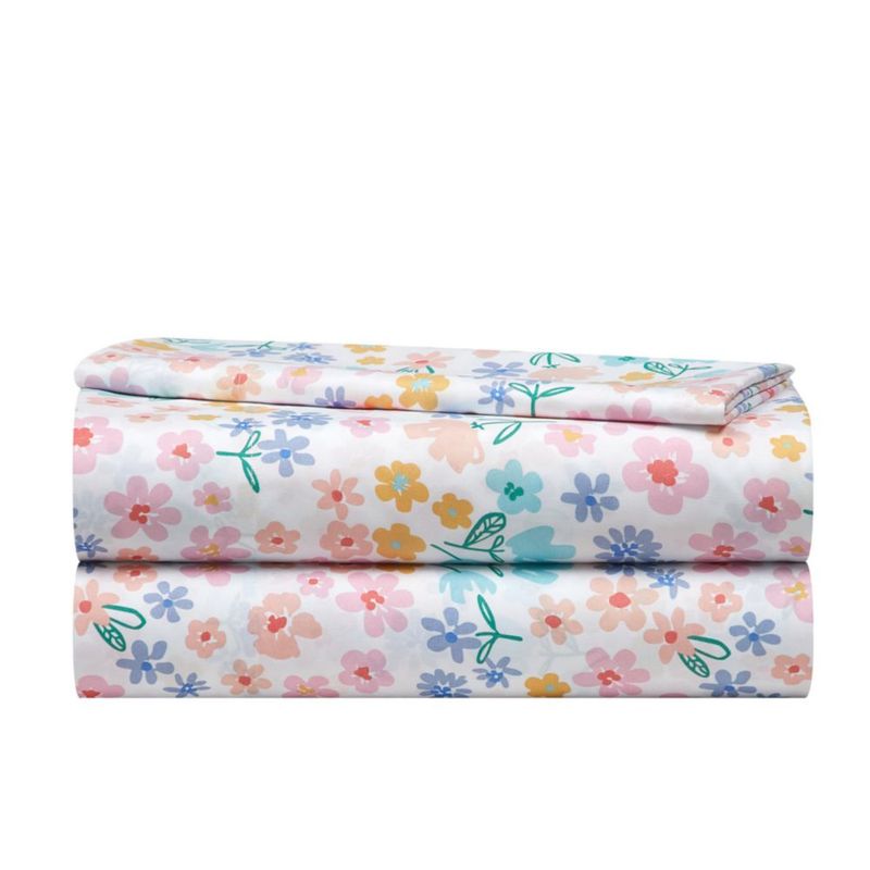 Juego de sábanas Heritage Kids Twin con estampado floral pequeño multicolor